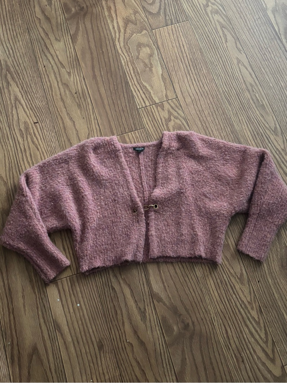 wild fable Dusty Rose Bouclé Cropped Cardigan